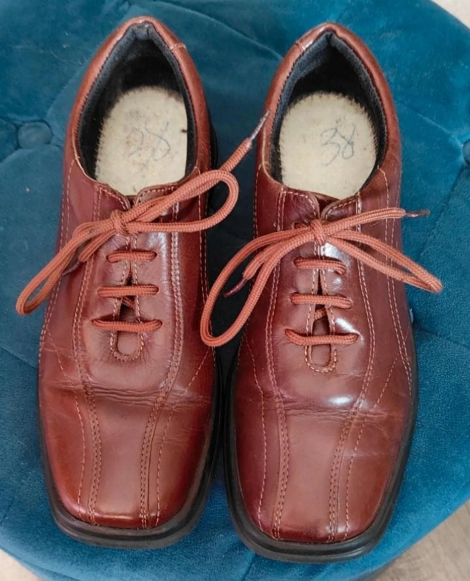 Brown leather lace-up shoes size 38 – photo 4